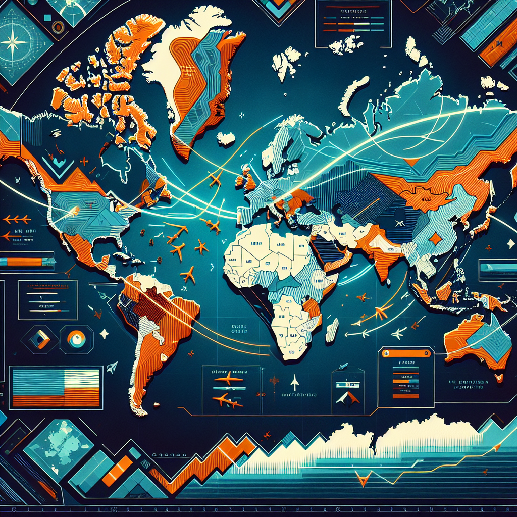 Mapa mundial destacando novas alianças geopolíticas que poderiam surgir após uma terceira guerra mundial, com setas e…