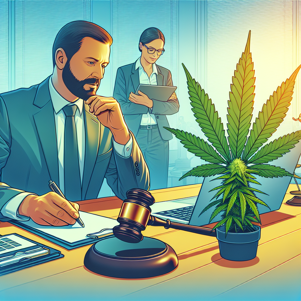 Retrato de um advogado em uma sessão de orientação sobre cannabis medicinal
