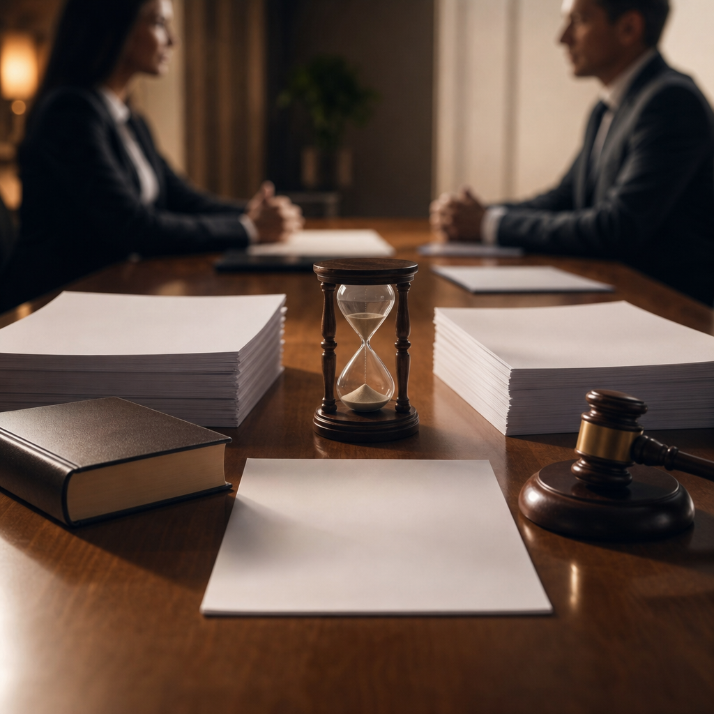 Modern premium editorial photograph, 16:9 landscape, illustrating labor law continuity after a collective agreement…