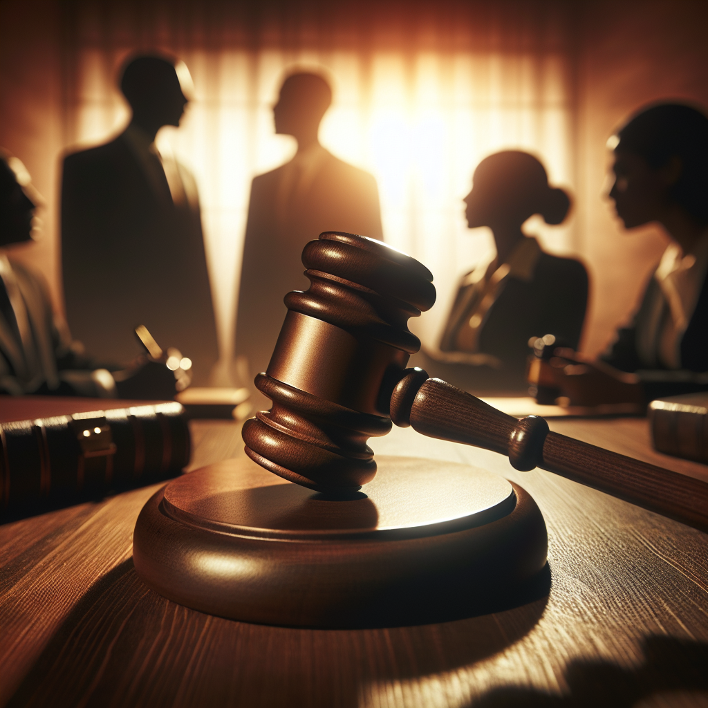 A professional and modern editorial photograph depicting a symbolic representation of the transition between legal justice…